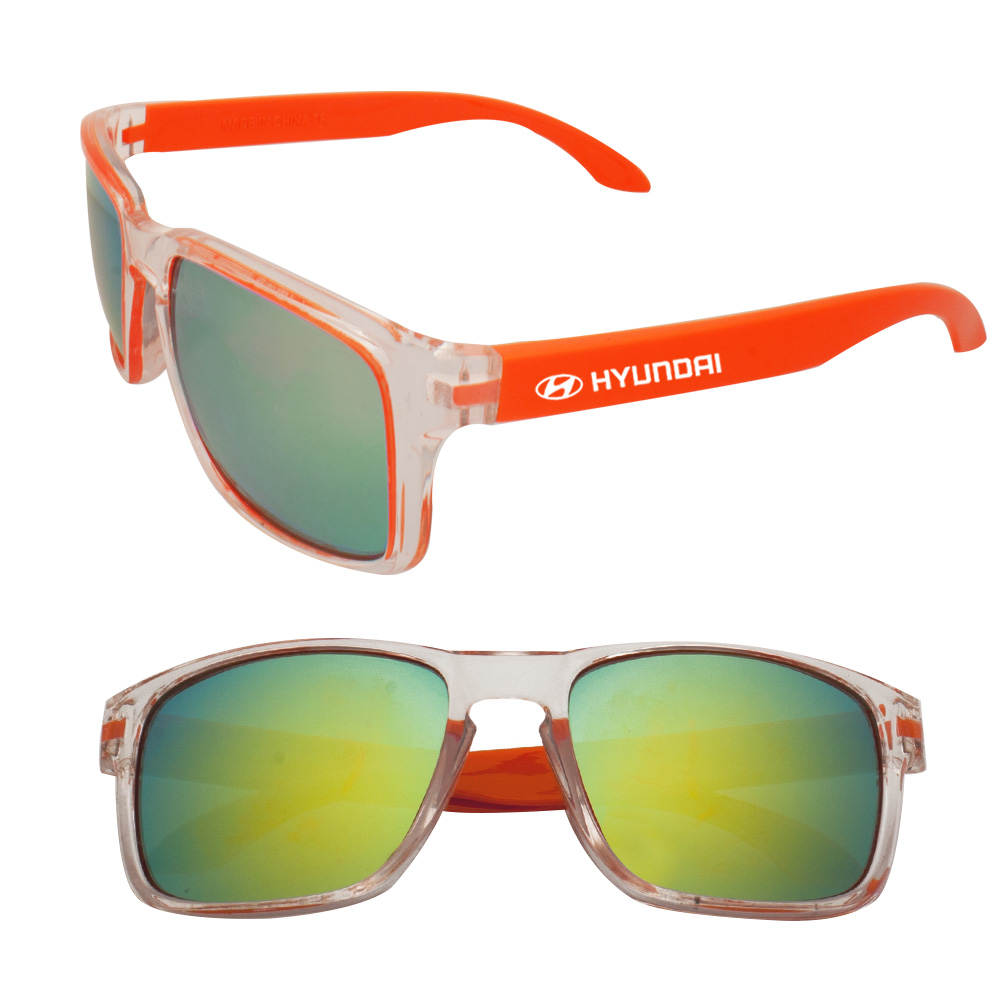 Stampa su occhiali per dei gadget con logo alla moda