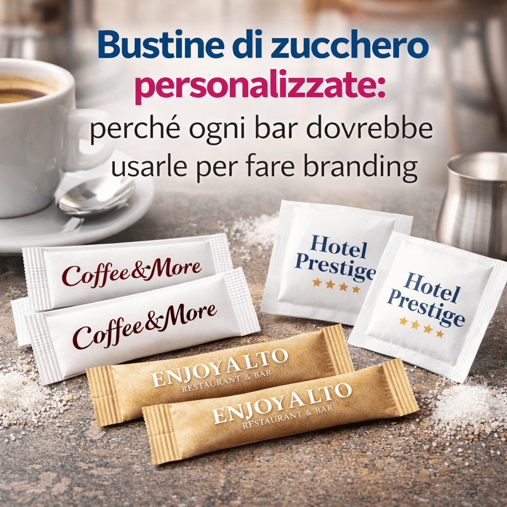 Bustine di zucchero personalizzate: perché ogni bar dovrebbe usarle per fare branding