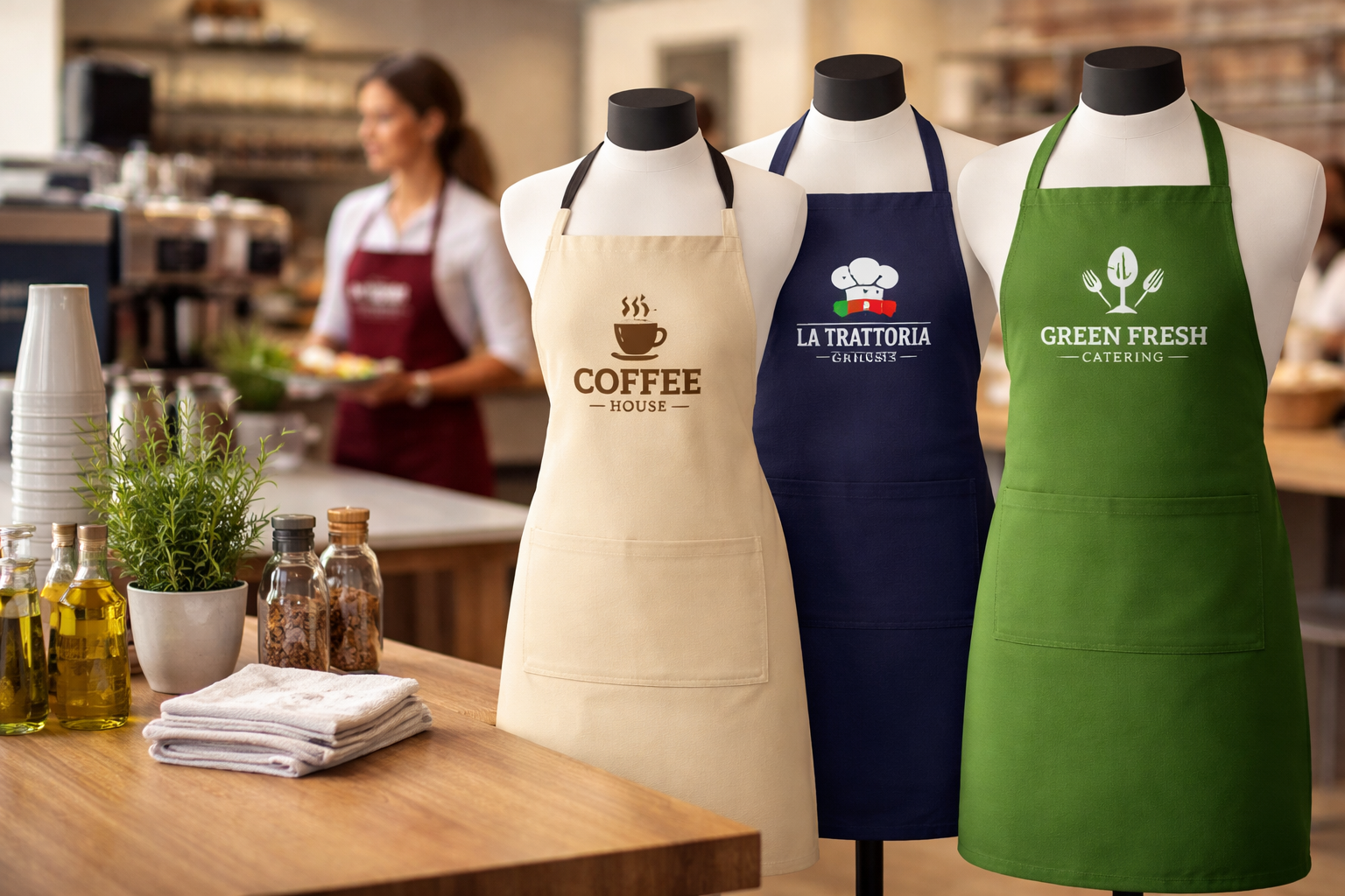 Come scegliere i grembiuli personalizzati per ristoranti, bar ed eventi