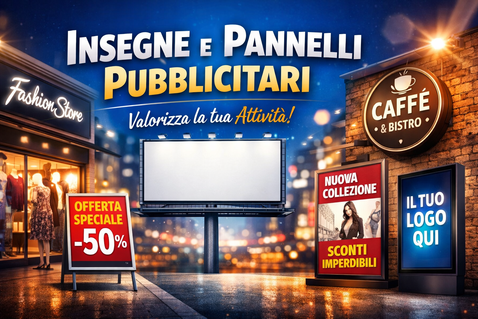 Insegne e pannelli pubblicitari: soluzioni efficaci per dare visibilità al tuo brand